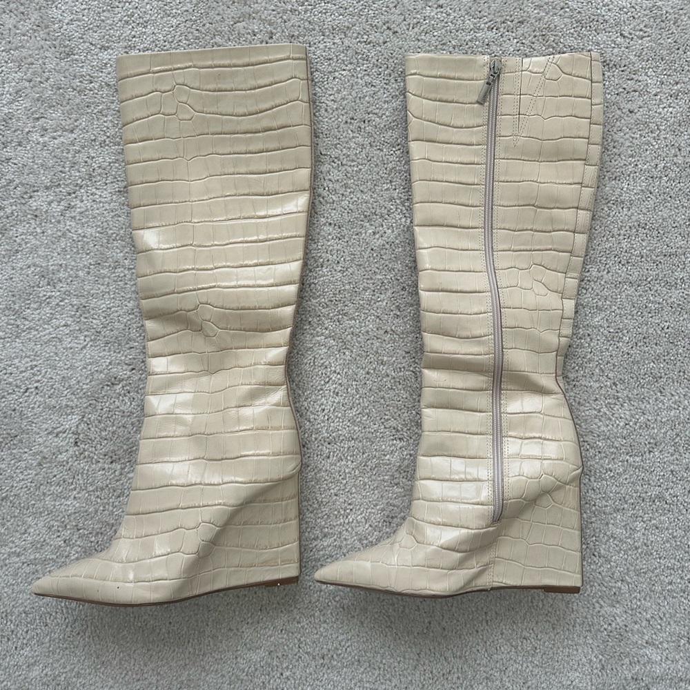 Schutz Asya Up Knee High Wedge Boots